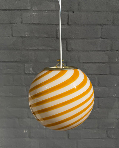 Murano Candy pendant yellow/white swirl D:20 cm