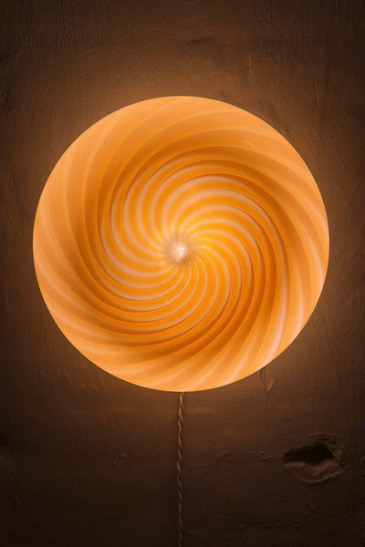 Murano Candy plafond rav orange swirl D:30 cm