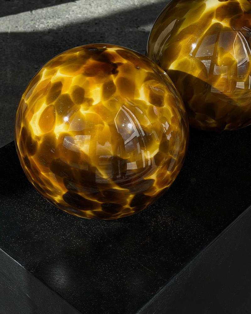Murano Lampe de table Candy en verre couleur ambre swirl D:20 cm