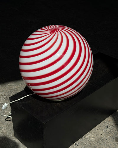 Murano Candy gulvlampe bordeaux rød/hvid swirl D:40 cm