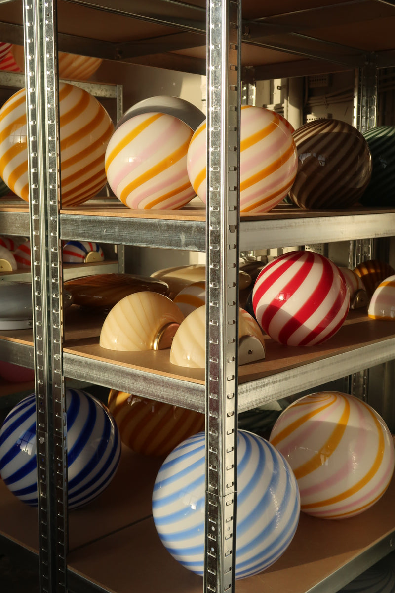 Murano Candy væglampe gul swirl 21x15cm