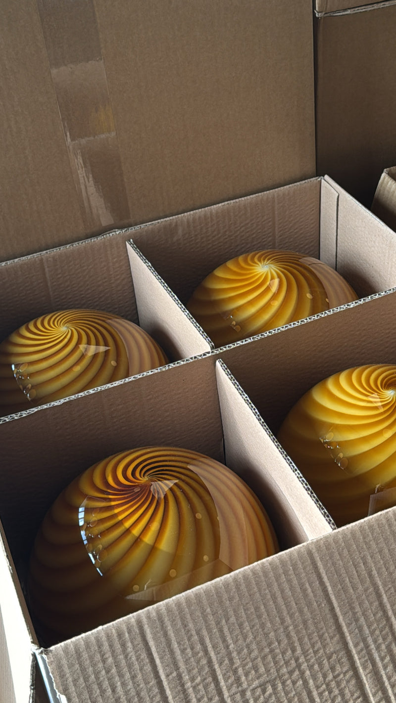 Stor Murano Candy pendel orange rav swirl D:40 cm [archive]