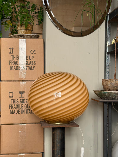 Murano Candy oval floor lamp gray brown swirl D:40 cm – image 3