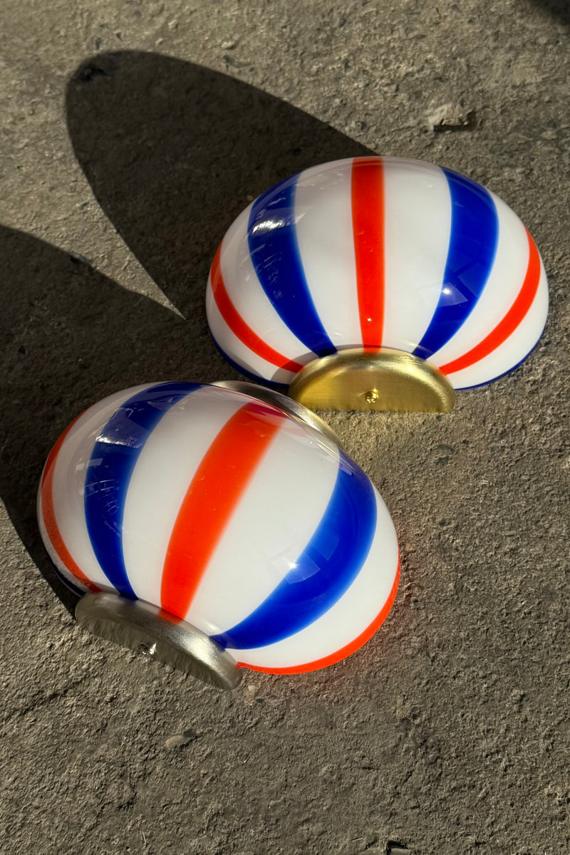 Murano Candy væglampe blå/rød striber 21x15cm