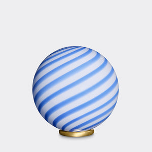 Murano Candy table lamp blue/white swirl D:30 cm