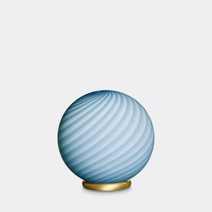 Murano Candy bordlampe blå swirl D:20 cm