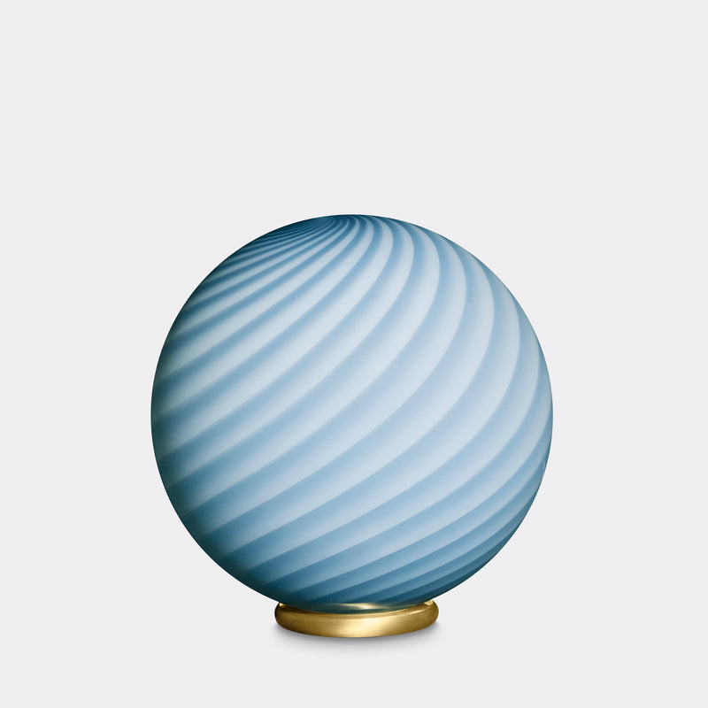 Murano Candy Table Lamp Blue Swirl D:30 cm