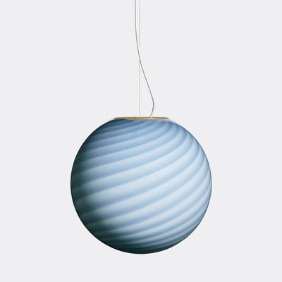 Stor Murano Candy pendel blå swirl D:40 cm
