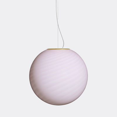 Stor Murano Candy pendel blød lyserød swirl D:40 cm