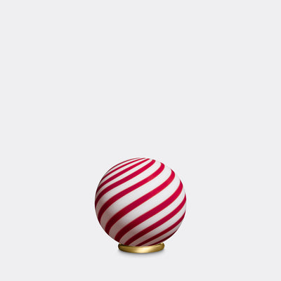 Murano Candy bordlampe bordeaux rød/hvid swirl D:20 cm