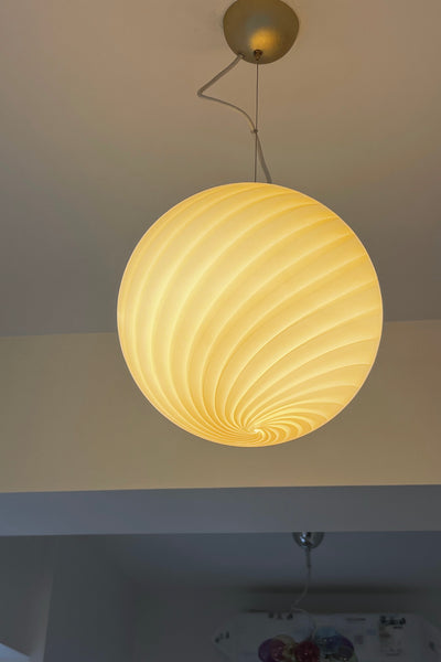 Murano Candy pendel gul swirl D:30 cm