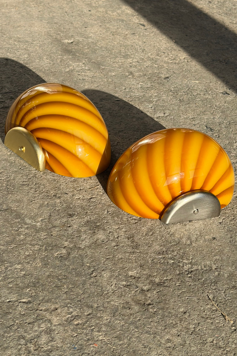 Murano Candy væglampe orange rav swirl 21x15cm