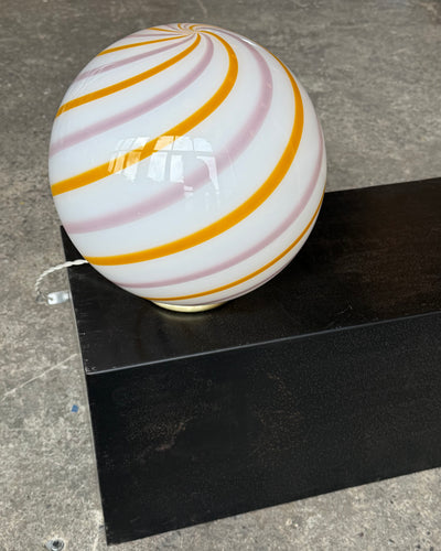 Murano Candy tafellamp geel/lichtroze swirl D:30 cm