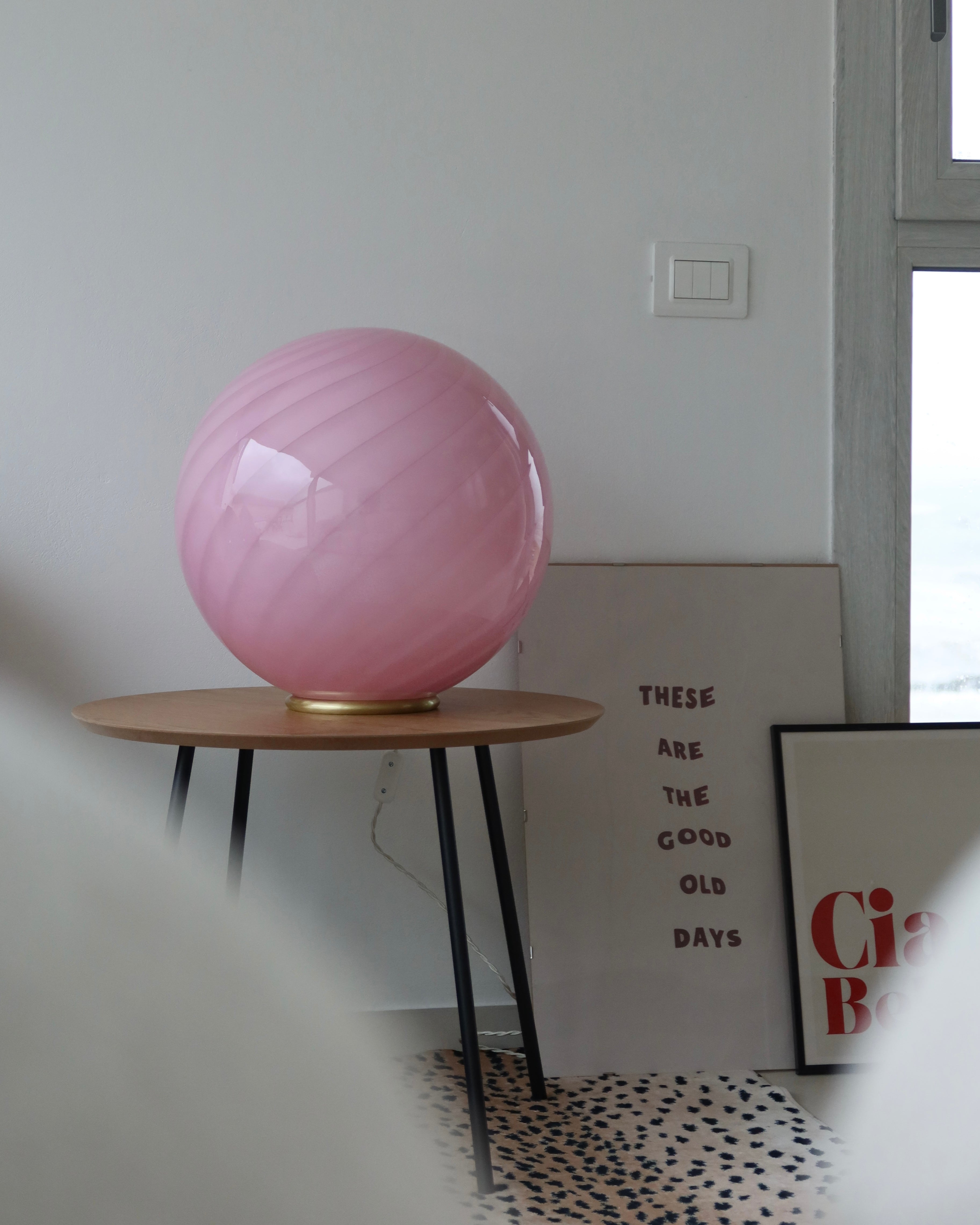 Murano Candy floor lamp bubble gum swirl D:40 cm