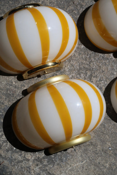 Murano Candy wandlamp gele strepen 21x15cm