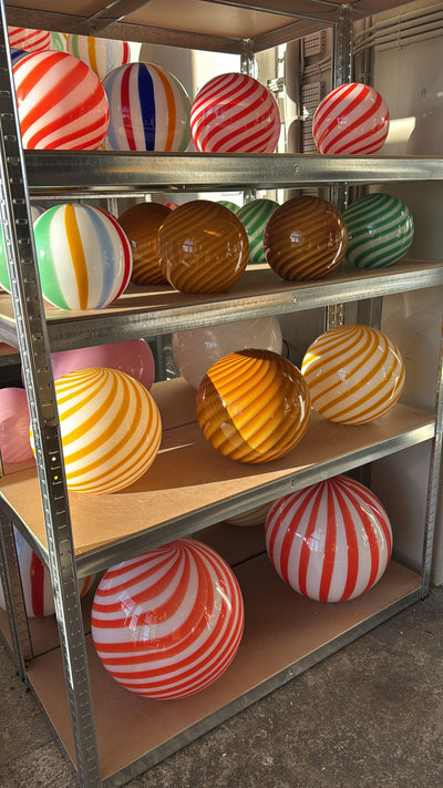 Murano Candy pendel orange rav swirl D:20 cm [archive]