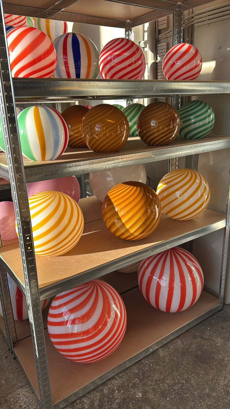 Murano Candy pendel orange rav swirl D:20 cm [archive]