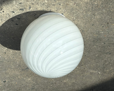 Murano Candy væglampe hvid swirl D:14 cm