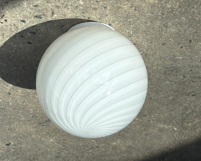 Murano Candy væglampe hvid swirl D:14 cm