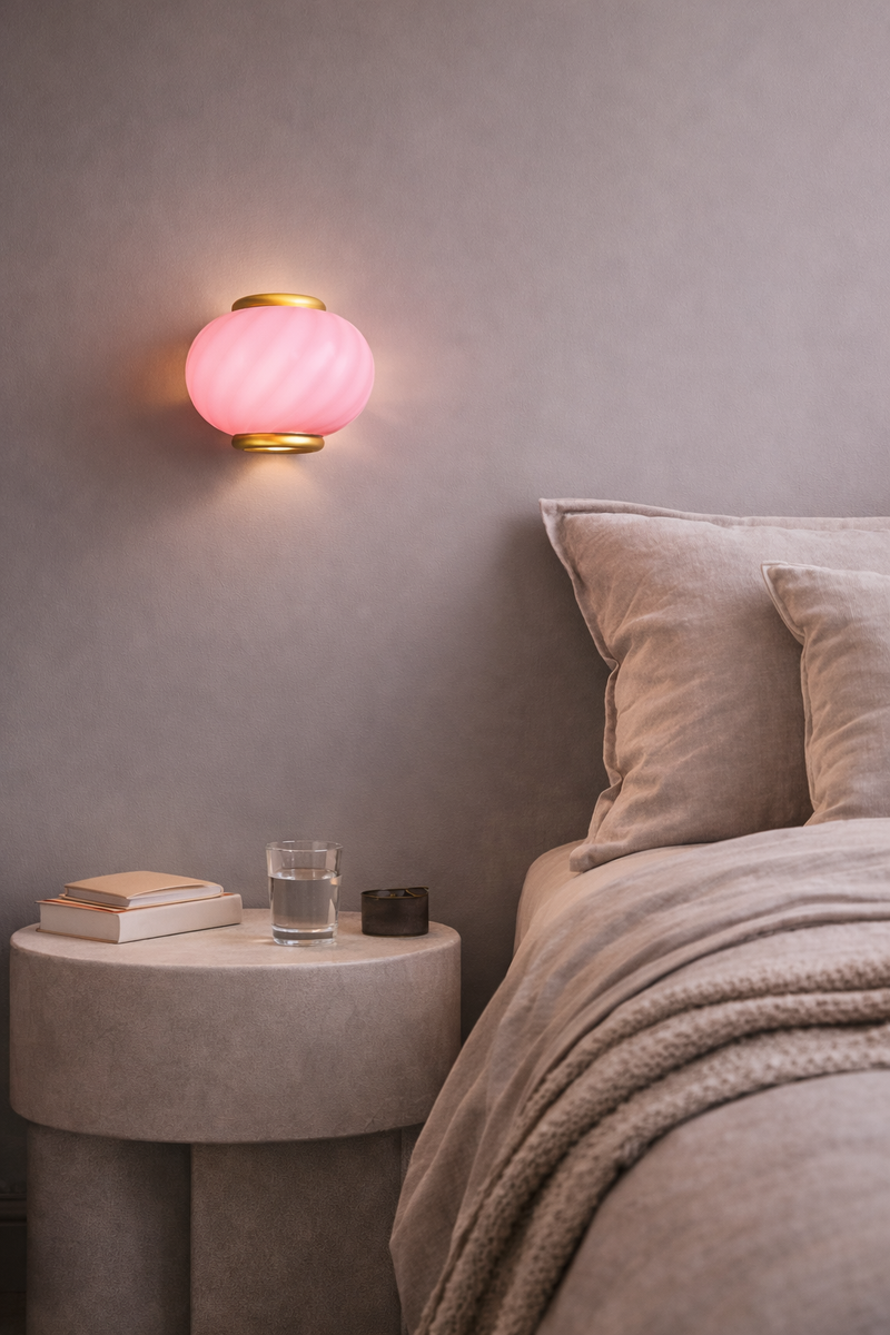 Murano Candy vägglampa bubble gum swirl 21x15cm