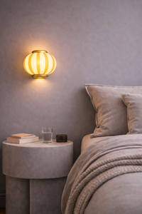 Murano Lampa ścienna Candy różowo-żółte paski 21x15cm