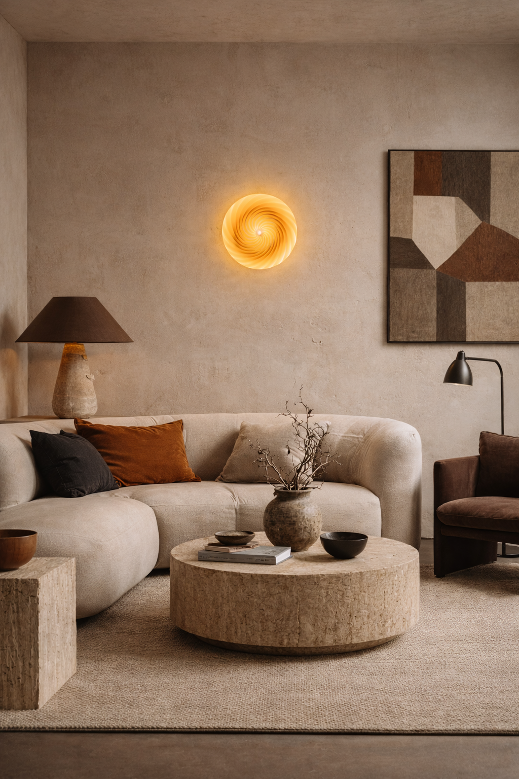 Murano Candy ceiling light rav orange swirl D:30 cm