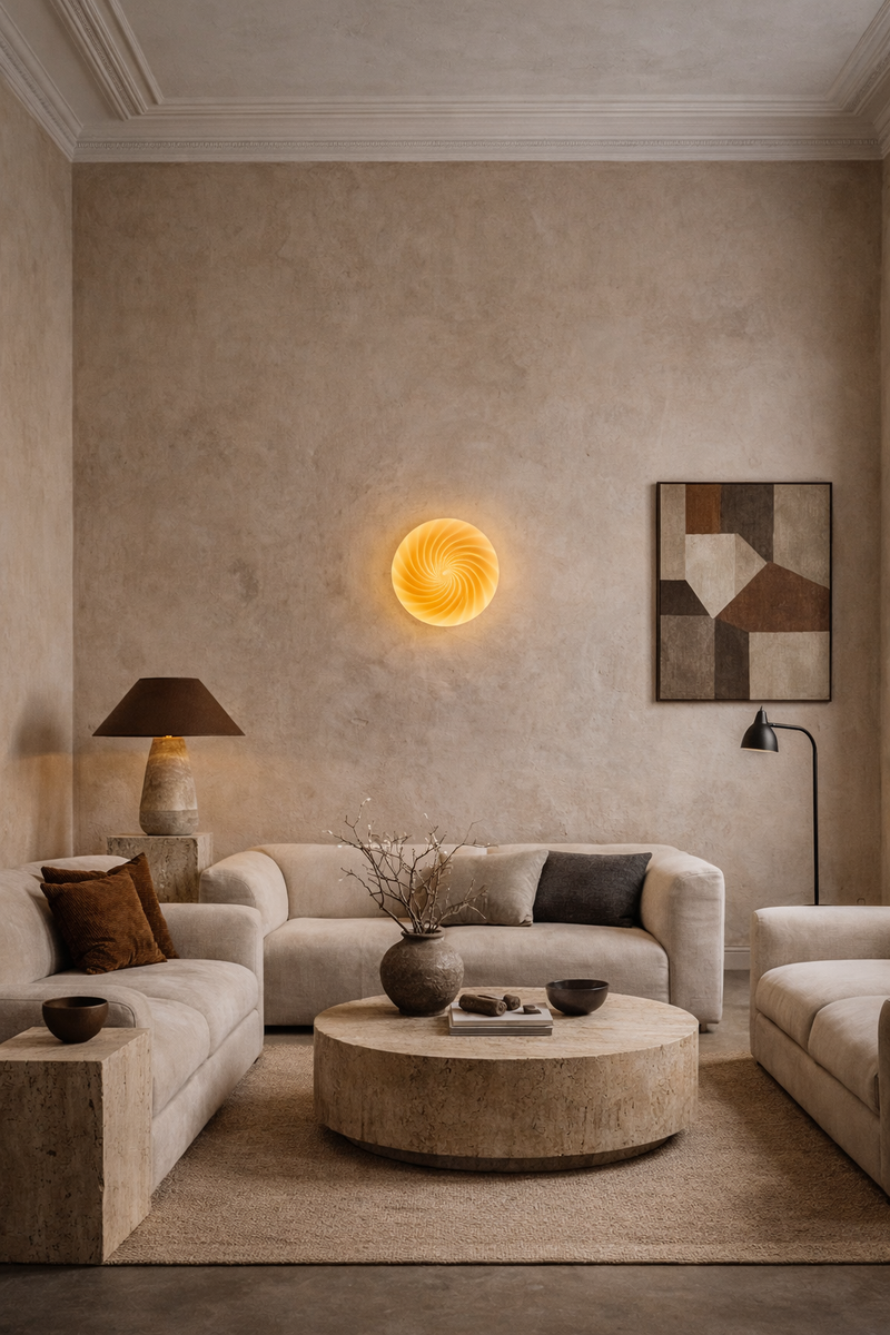 Murano Lampe in Karamellcreme, ø30 cm