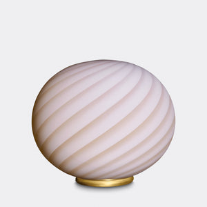 Murano Candy Oval Floor Lamp Cream Caramel Swirl D:40 cm