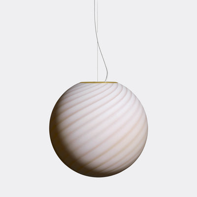 Stor Murano Candy pendel karamel creme swirl D:40 cm