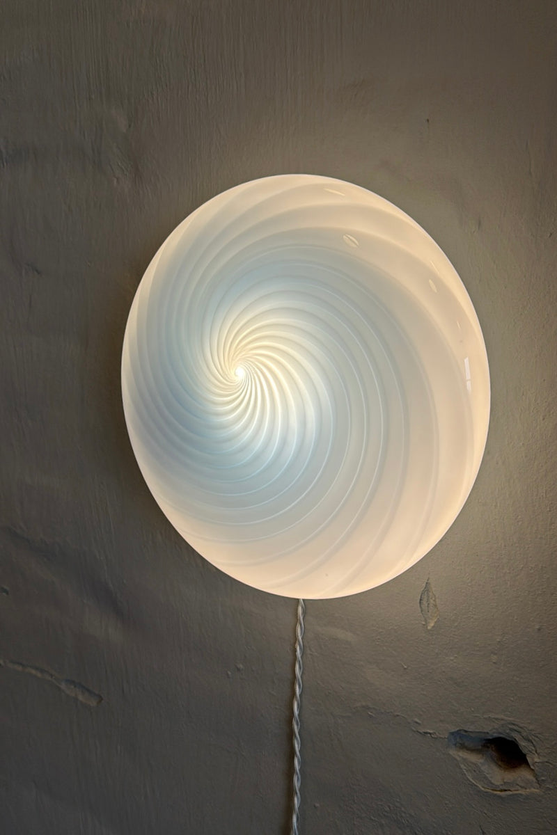 Murano Candy plafond ljusblå swirl D:30 cm