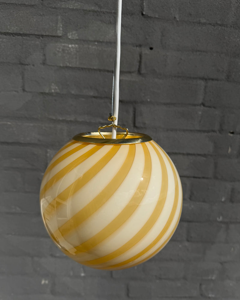 Murano Candy pendant yellow swirl D:20 cm