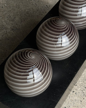 Murano Candy Pendelleuchte grau/braun Wirbelmuster D:20 cm