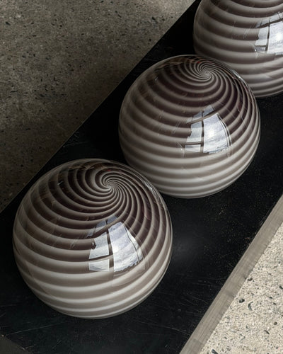 Murano Candy Pendelleuchte grau/braun Wirbelmuster D:20 cm