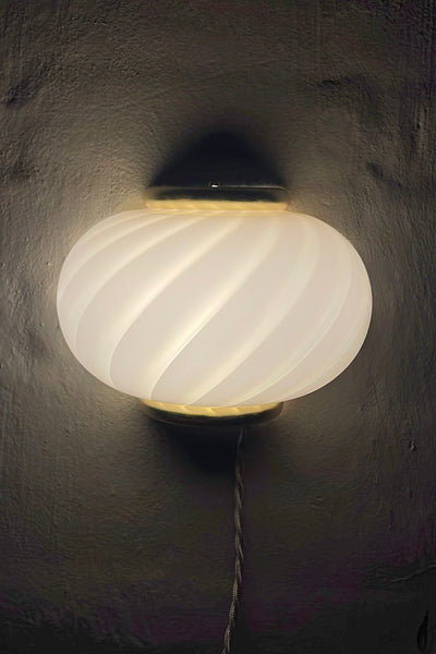 Murano Candy wall lamp soft pink swirl 21x15cm