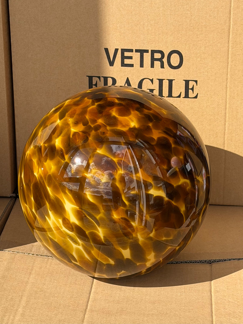 Murano Candy Stehleuchte bernsteinorange Swirl D:40 cm