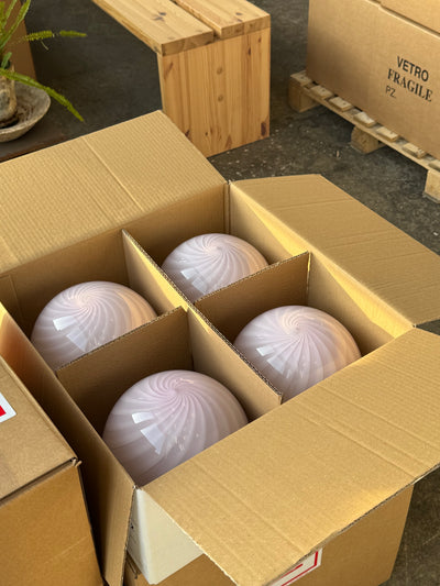 Murano Candy pendant soft pink swirl D:20 cm