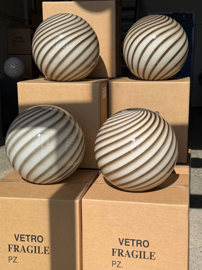 Large Murano Candy pendant gray brown swirl D:40 cm