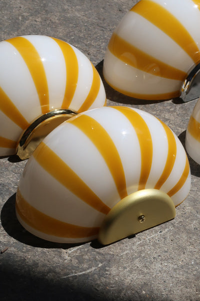 Murano Candy vegglampe gule striper 21x15cm