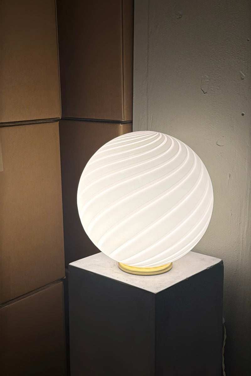 Murano Candy bordlampe blød lyserød swirl D:30 cm