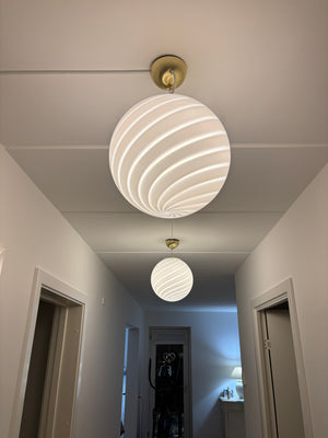 Murano Candy pendel hvid swirl D:30 cm [archive]