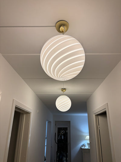 Murano Candy pendel hvid swirl D:30 cm [archive]