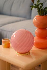 Murano Candy golvlampa rav orange swirl D:40 cm