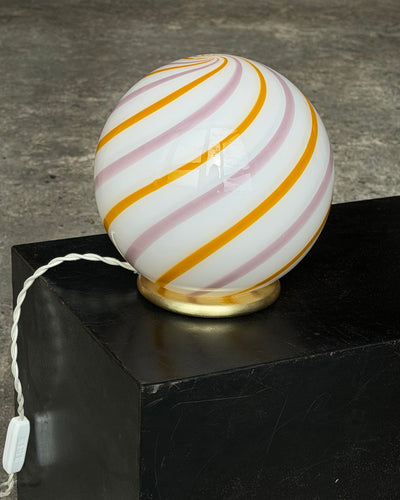Murano Lampe de table « Candy » jaune/rose swirl D :20 cm