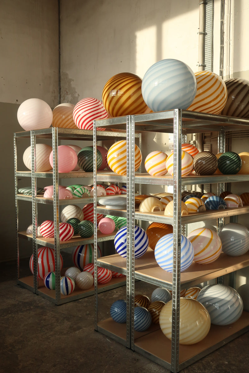 Murano Candy pendel grå/brun swirl D:20 cm