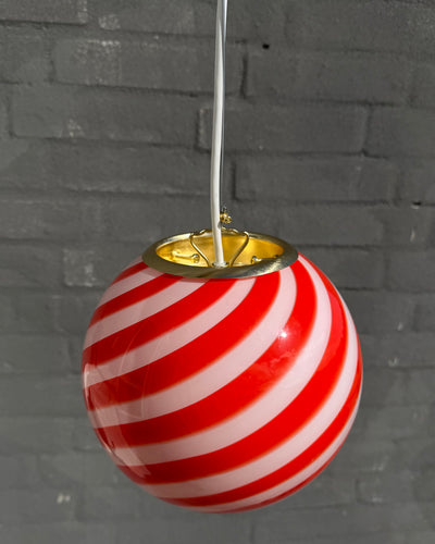 Murano Candy pendant red/white swirl D:20 cm