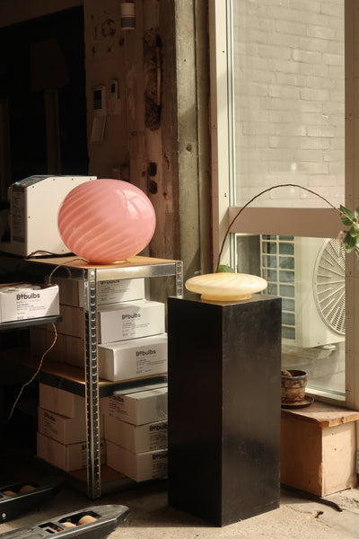Murano Candy oval gulvlampe bubble gum swirl D:40 cm