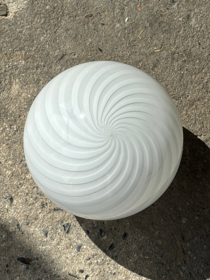 Murano Candy væglampe hvid swirl D:14 cm