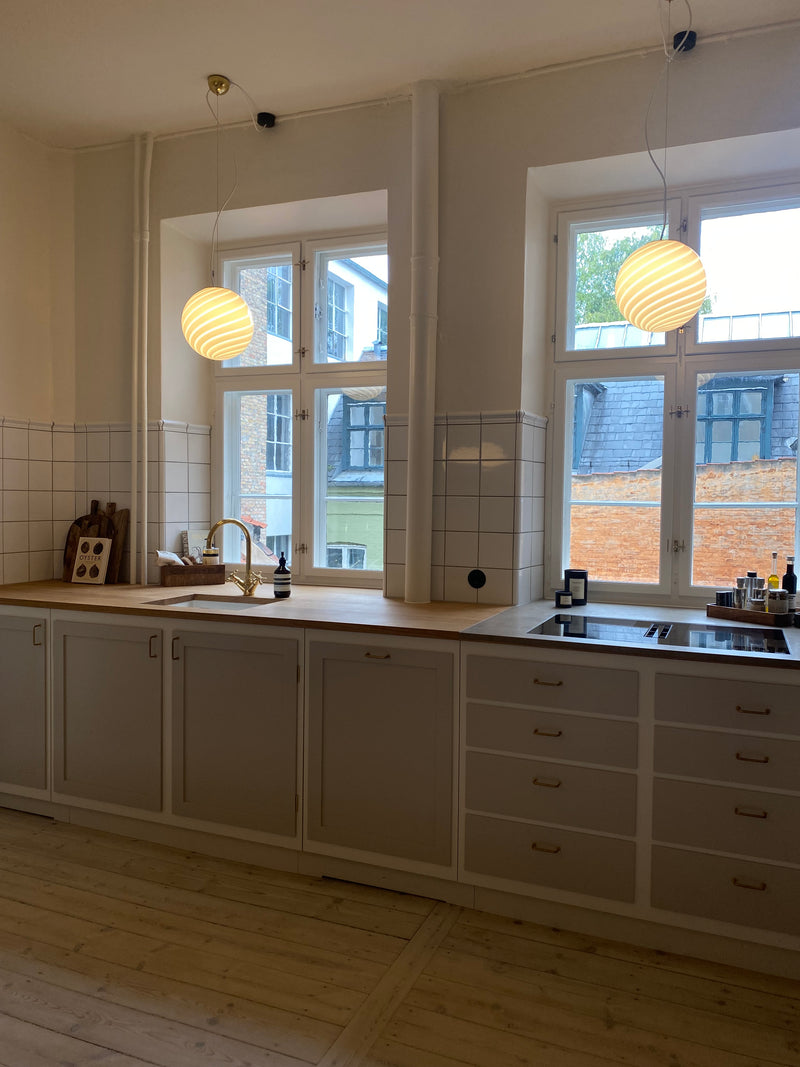 Murano Candy pendel hvid swirl D:30 cm [archive]