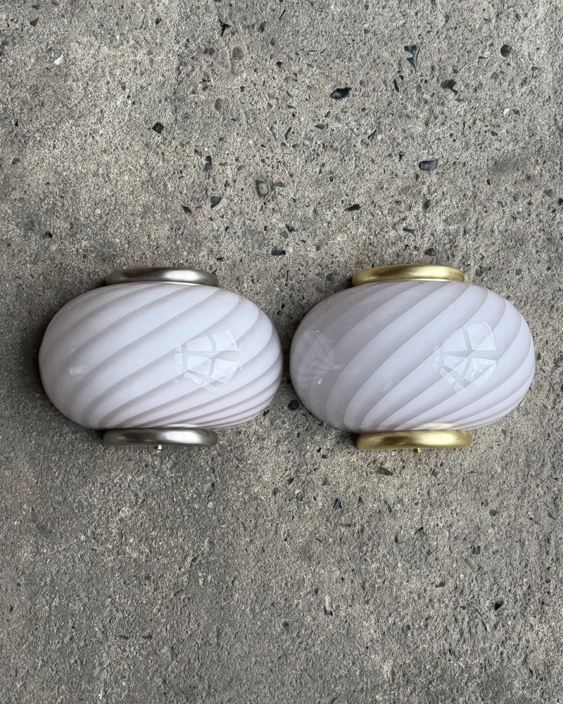 Murano Candy wall lamp amethyst swirl 21x15cm