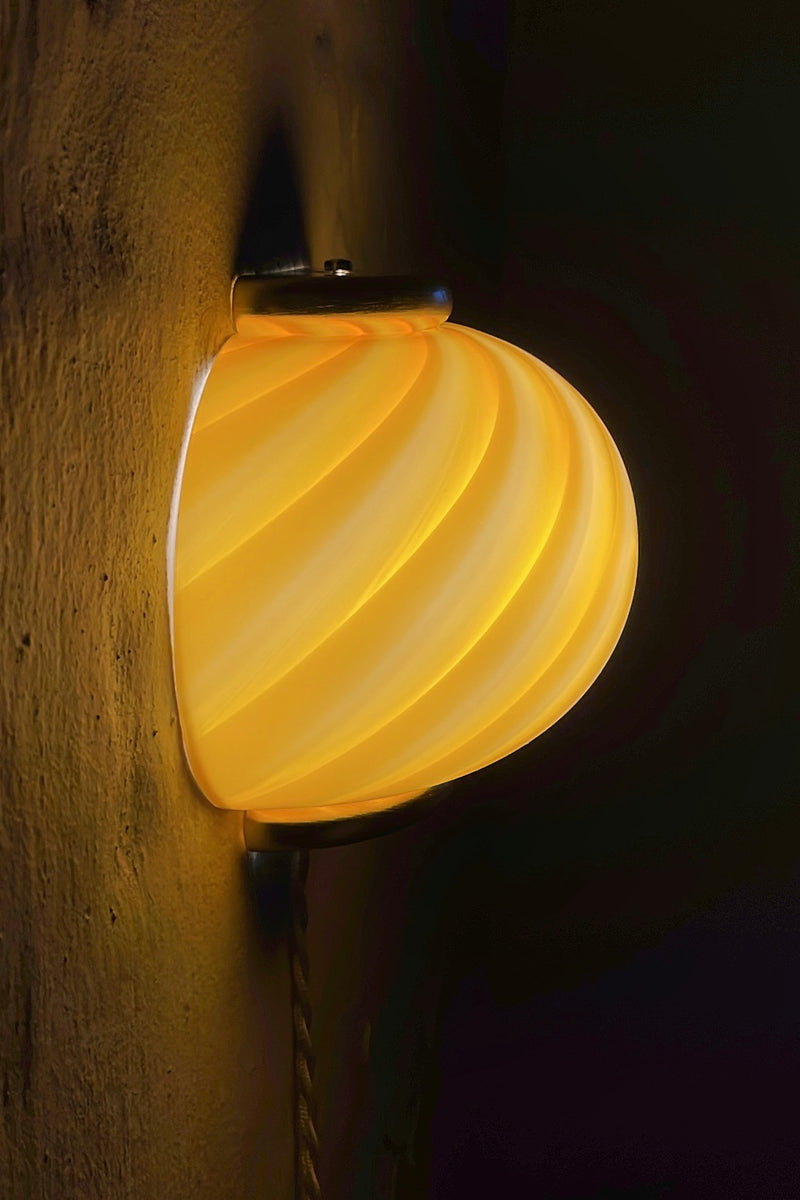 Murano Candy vägglampa orange bärnsten swirl 21x15cm